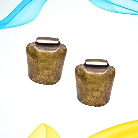 FRCOLOR 2Pcs Animal Hanging Bell Coffee Iron Small Thickened Bell for Farming Animal Hanging Decoration