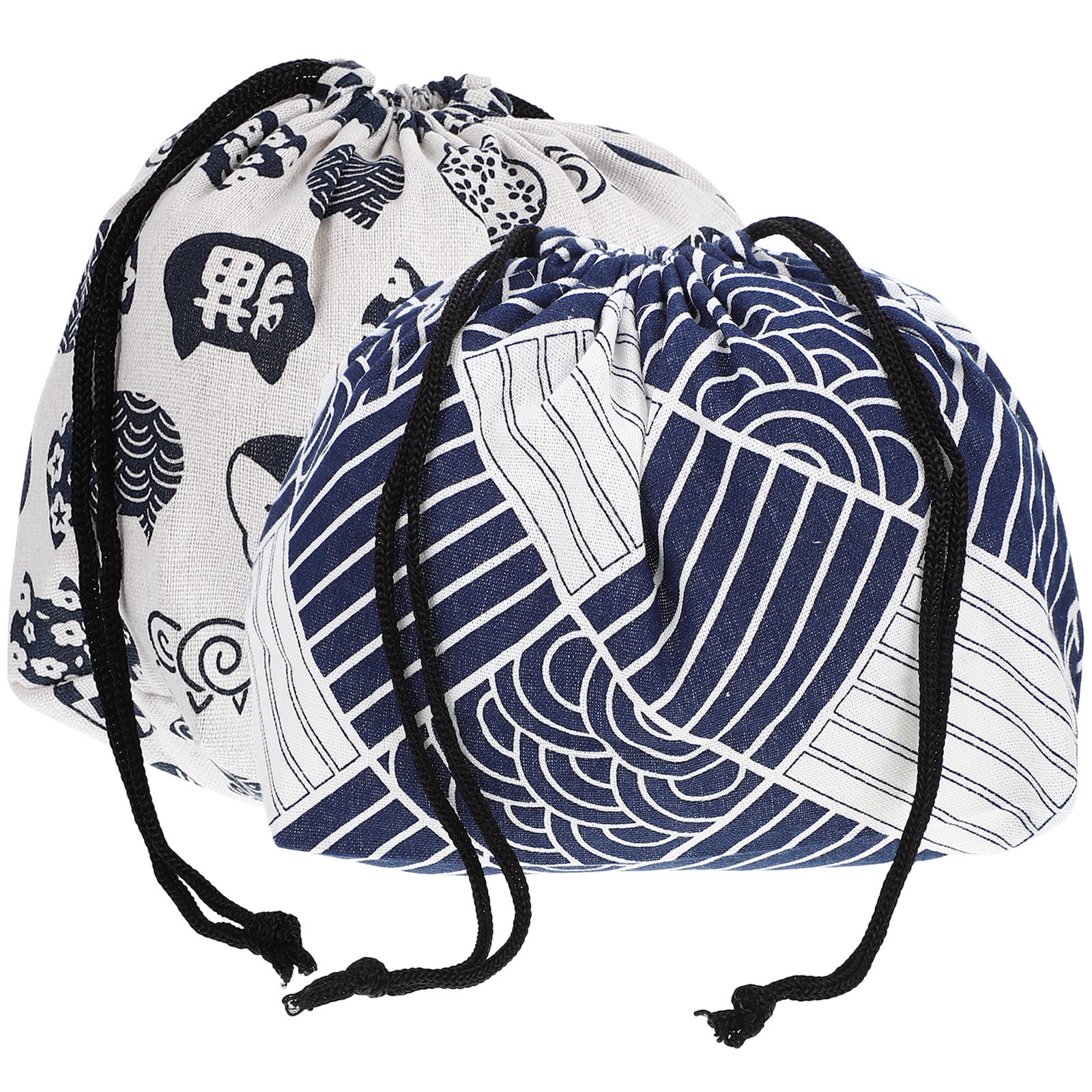 FRCOLOR 2Pcs Japanese Style Lunch Bag Drawstring Design Bento Bag