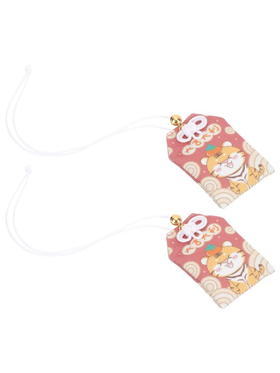 2Pcs Blessing Luck Pendants Red Fashion Keyholder Adorn for Car Keychain and Bag Decoration
