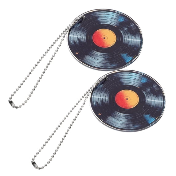 FRCOLOR 2Pcs Record Hanging Charm Keychians Pendant Music Party Favors Record Charm Record Pendant for Keychains