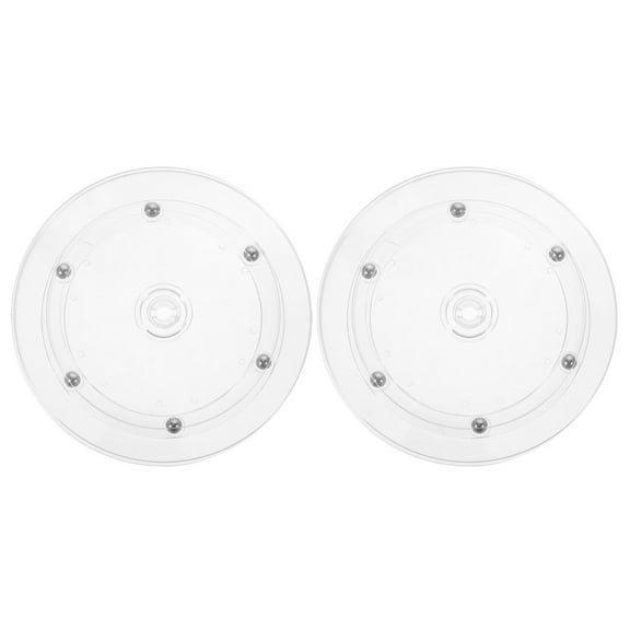FRCOLOR 2Pcs Rotating Tray Turntable Kitchen Turntable Countertop Turntables Transparent Display Turntable,12.01"X12.01"X9.84"