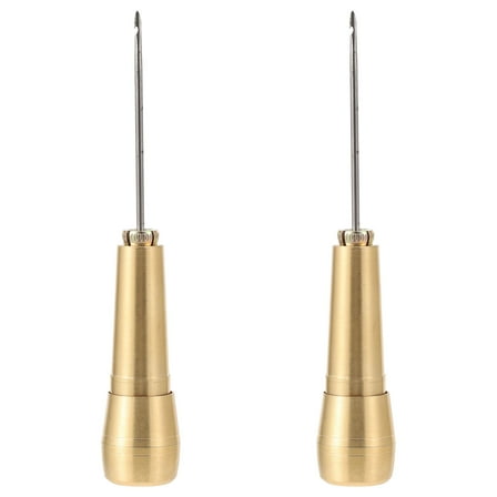 WRISTBIQUE Professional Sewing Kit Sewing Awls Golden Copper 2Set For Diy Enthusiasts