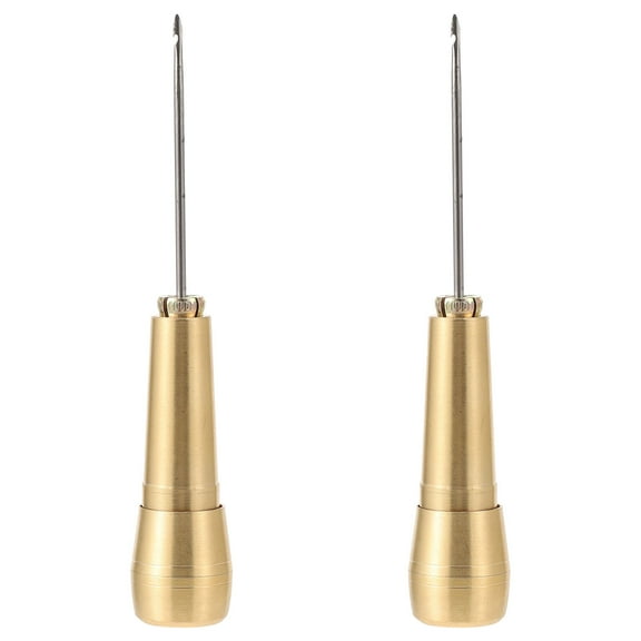 WRISTBIQUE Professional Sewing Kit Sewing Awls Golden Copper 2Set For Diy Enthusiasts