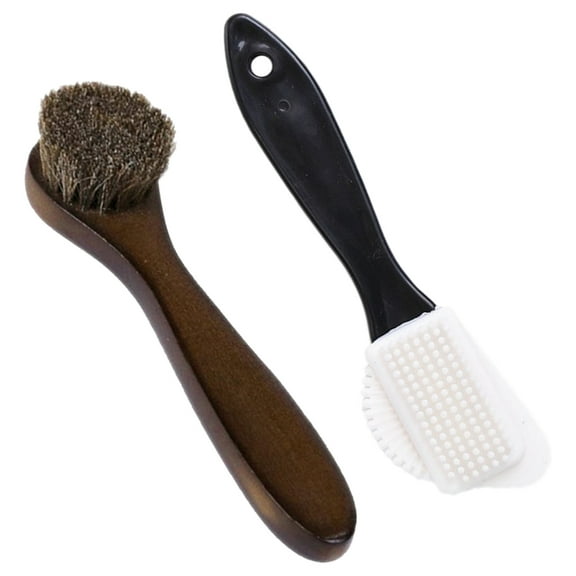 CIMAXIC 2Pcs Boot Polish Scrubber with Supple Bristles for Shoe Cleaning and Polishing