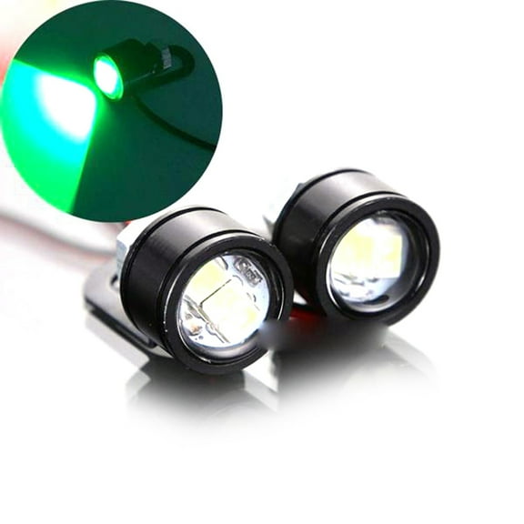 FRCOLOR 2Pcs Super Bright Car Styling Interior Design Light Motocycle Mirror Lamp Blinker (Green)
