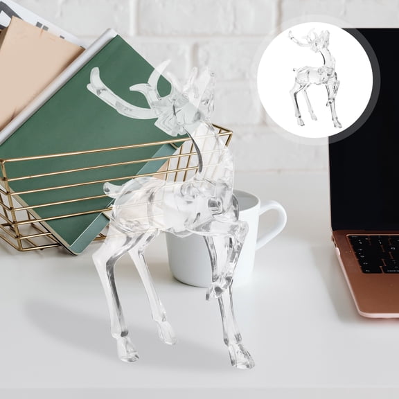 FRCOLOR 2Pcs Tabletop Ornament Deer Figurine Plastic Festival Ornament Tea Pet Decor