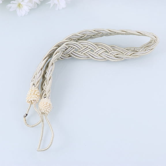 TAILTOSS Curtain Tieback Beige 2Pcs 22x1x0.04In Polyester Cotton Thread
