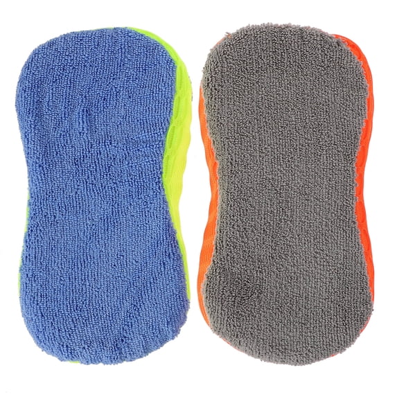 FRCOLOR 2pcs 8-Shaped Car Wash Sponge Block High Efficiency Dual Sided Car Cleaning Sponge Non Scratch Car Sponge Pad for Car Washing