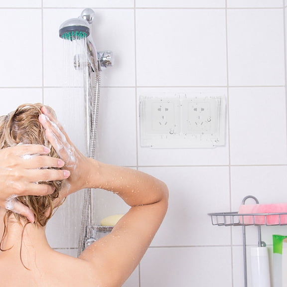 FRCOLOR 2pcs Adhesive Wall Socket Cover Outlet Waterproof Cover Outlet Cover Wall Protector Outlet Switch Cover Guard Self-adhesive Socket Outlet Cover