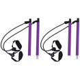 thumbnail image 1 of FRCOLOR 2pcs Adjustable Pilates Stick Exercise Equipment for Full Body Workout (Purple), 1 of 8