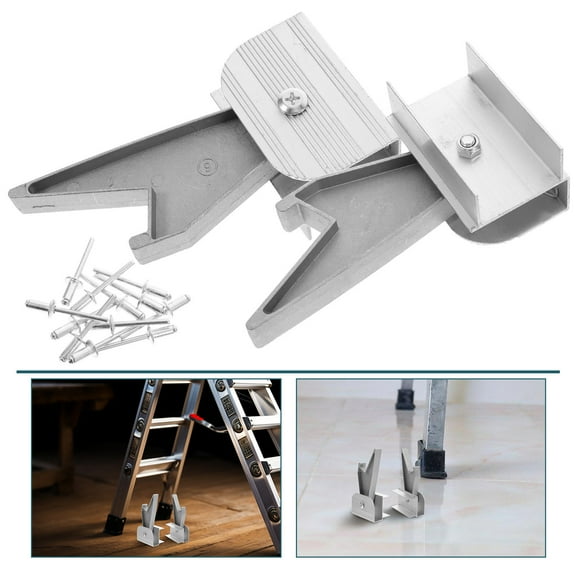 FRCOLOR 2pcs Aluminum Telescoping Ladder Hook for Ladder Stability Anchor Suitable for Home Use as Heavy Duty Ladder Parts Replacement