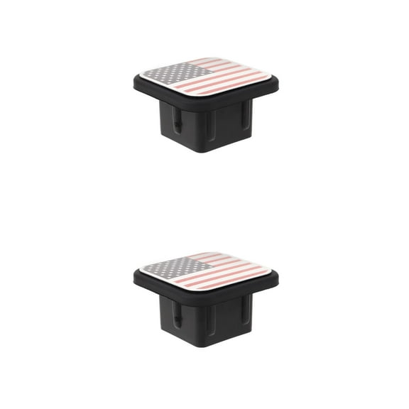 FRCOLOR 2pcs American Flag Pattern Hitch Receiver Cover For Trucks And Trailers 2 Inch Receiver Hitch Cover Square Trailer Hitch Tube Cover