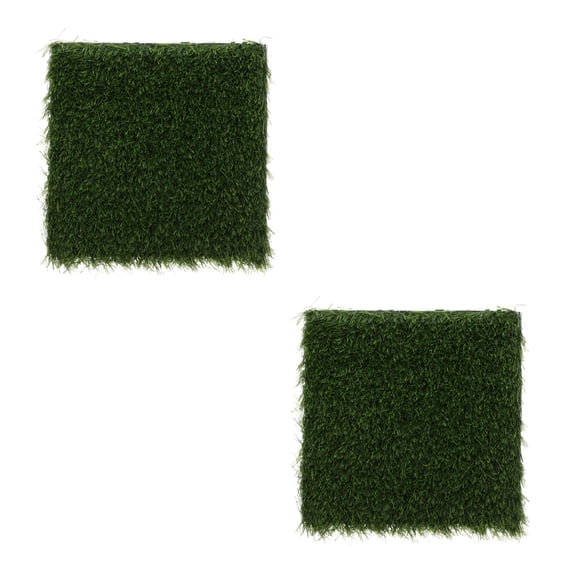 FRCOLOR 2pcs Artificial Grass Turf Outdoor Indoor Fake Rug Carpet Mat For Balcony Decor Backyard Patio Backdrop Fence Wall Decorations