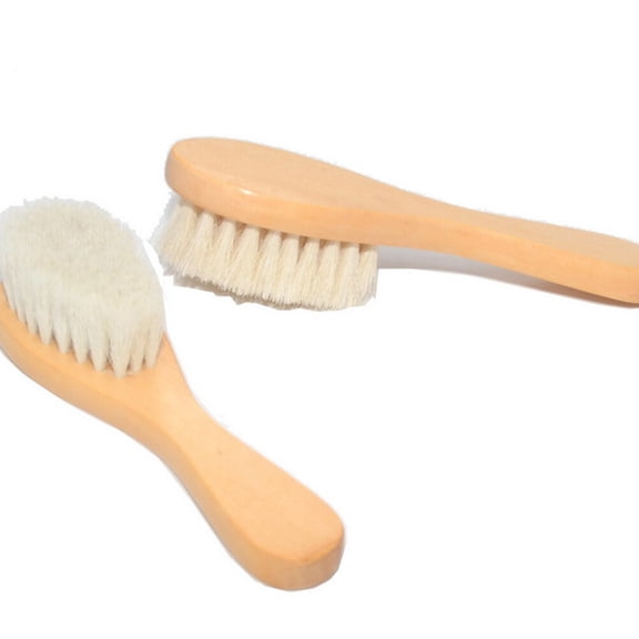 FRCOLOR 2pcs Baby Bath Wooden Handle Brush Hair Wash Brush for Baby Hair Cleaning
