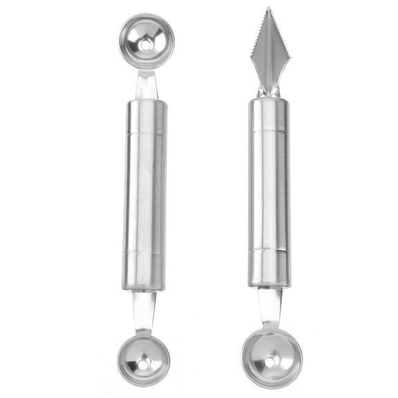 FRCOLOR 2pcs Baller Scoop Stainless Steel Dual DIY Fruit Scoop Kitchen Gadgets,3.94"X1.38"X1.38"