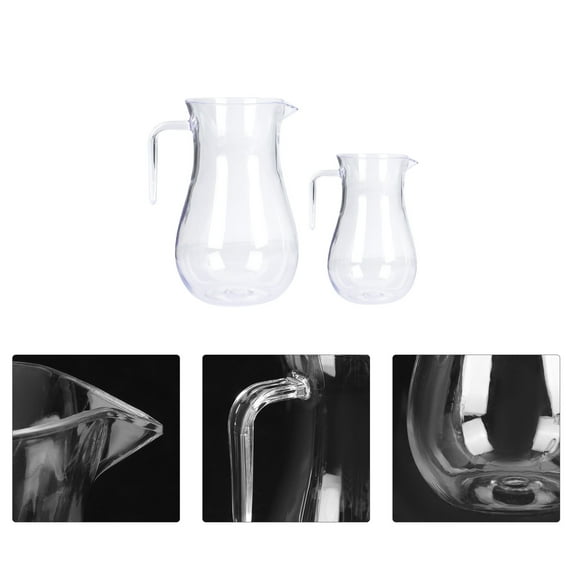 FRCOLOR 2pcs Beer Pitcher Acrylic Cold Drinks Simple for Parties and Bar Gatherings Back to School