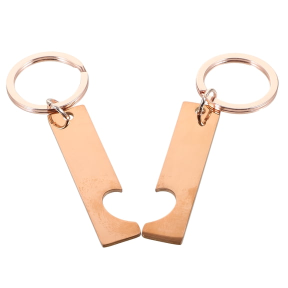 FRCOLOR 2pcs Blank Stainless Steel Key Chain Couple Blank Keychain Blank Key Ring Key Tag for DIY Tag