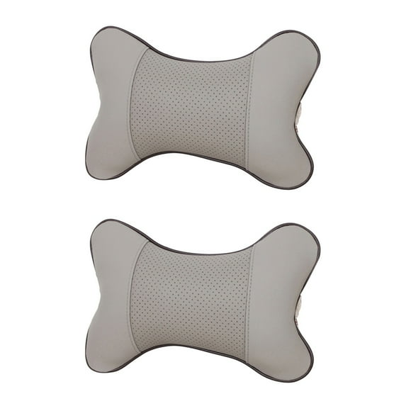 FRCOLOR 2pcs Breathable Neck Pillow Neck Support Cushion Back Cushion Head Neck Rest Cushion for Car (Grey)