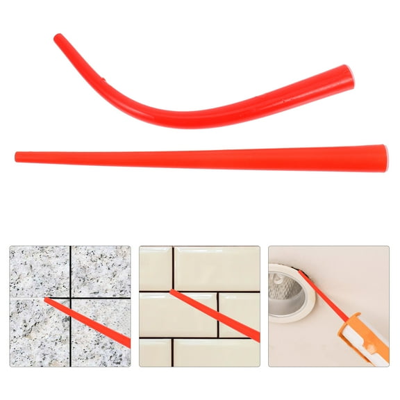 FRCOLOR 2pcs Caulking Nozzle Set Precision Caulking Tips with One Straight and One Angled Nozzle Reusable Caulking Nozzles Sealant Application Caulk Extension Nozzle