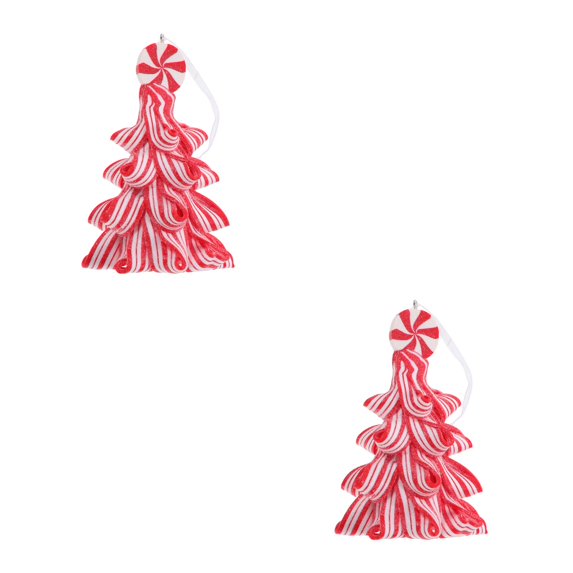 FRCOLOR 2pcs Clay Christmas Tree Pendant for Holiday Decorations Table Centerpieces and Scene Layouts Christmas Tree Hanging Ornament Clay Craft