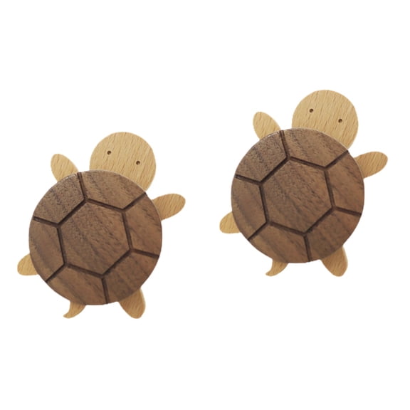 FRCOLOR 2pcs Clothes Hook Turtle Shaped Hat Hook Nail-free Bag Hook Drawer Pull Wall Mount Hook