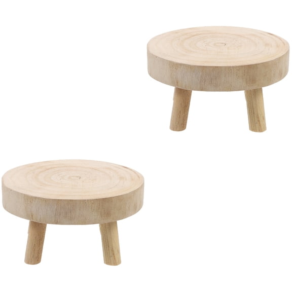 FRCOLOR 2pcs Creative Chinese Style Flower Pot Wood Holder Craft Display Stand Display Base