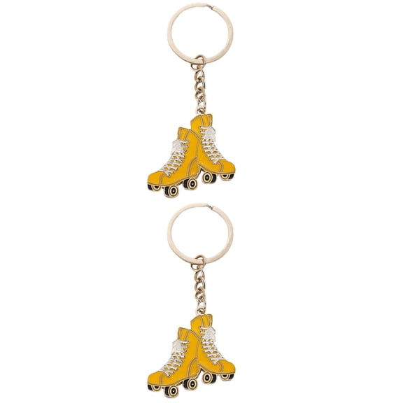 FRCOLOR 2pcs  Creative Roller Skates Key Chain Skating Shoes Key Pendant Key Buckle Skating Shoes Keychain