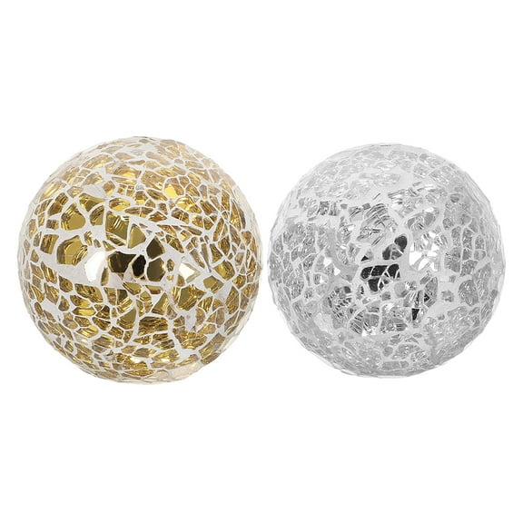 FRCOLOR 2pcs Decorative Glass Mosaic Balls Round Home Decor Spheres Mosaic Sphere Unique Desktop Ornament Glass Mosaic Ball