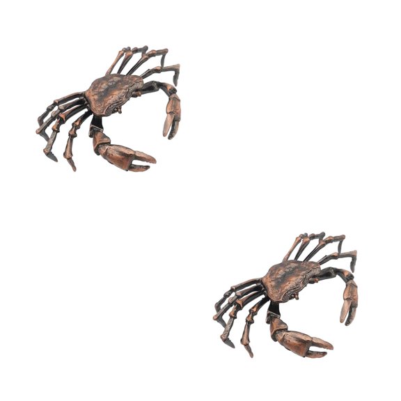 FRCOLOR 2pcs Delicate Alloy Crab Statue Retro Animals Sculpture Tea Pet Ornament for Home