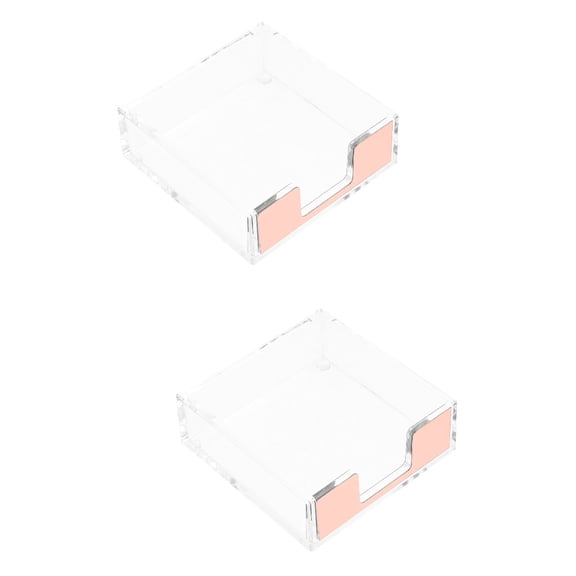 KAKOWELY Transparent Memo Pad and Paper Clip Organizer for Office Use 2Pcs