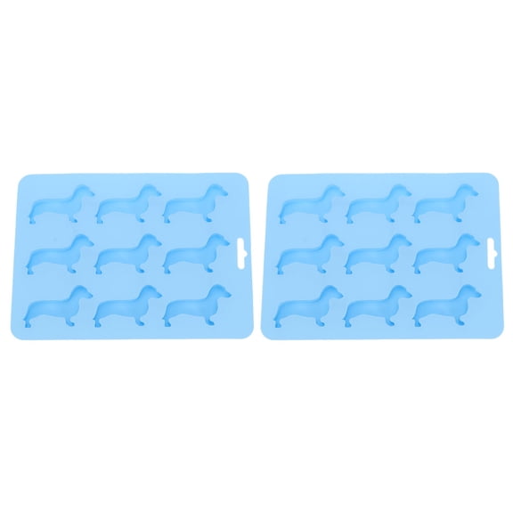 FRCOLOR 2pcs Dog Shaped Silicone Ice Cube Tray Ice Cube DIY Silicone Candy Chocolate