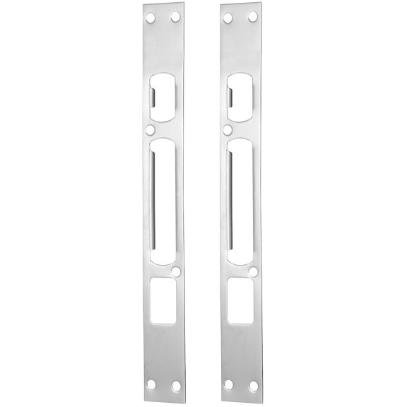 FRCOLOR 2-Pack Door Strike Plates for Home Security, Metal Reinforcement, 10.2 x 1.2 x 0.3 Inches