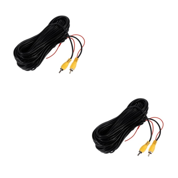 FRCOLOR 2pcs Double- Shielded Video Cable with Detection Wire Monitor and Backup Rear View for Car Accessories