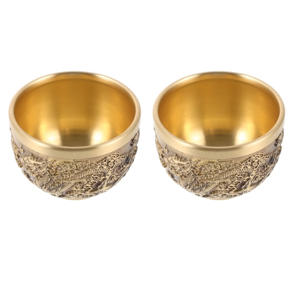 FRCOLOR 2pcs Embossed Traditional Tea Mugs Chinese Sake Cup Dragon Pattern Tea Mug