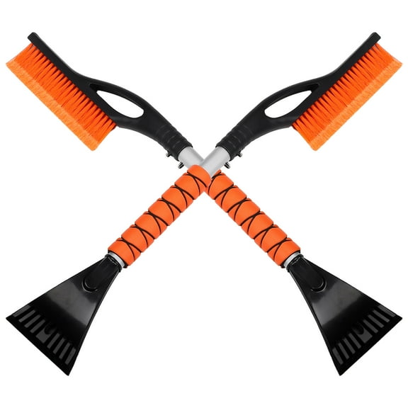 FRCOLOR 2pcs Extendable Car Snow Scraper Heavy Duty Ice Scraper For Car Windshield And Windows Multifunctional Snow Removal Device