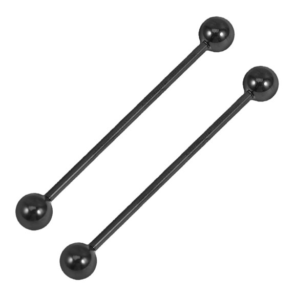 FRCOLOR 2pcs Fashionable Industrial Barbell Earring Stainless Steel Long Cartilage Piercing Bar Stylish Electroplated Body Piercing Jewelry for Women