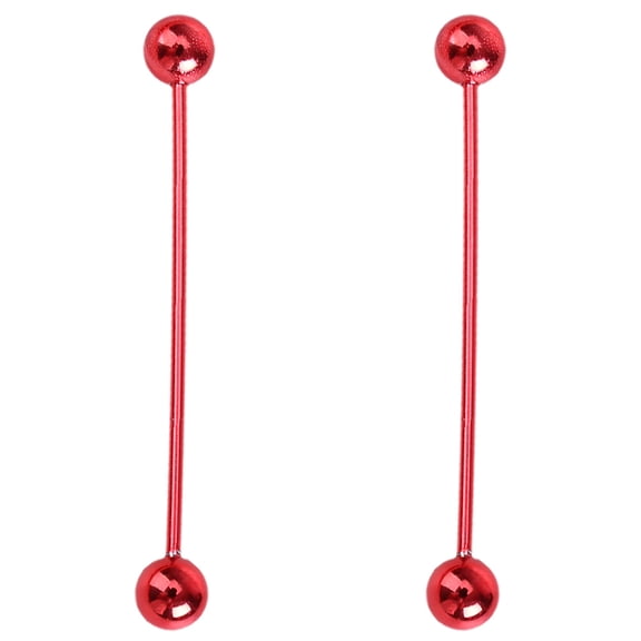 FRCOLOR 2pcs Fashionable Stainless Steel Electroplated Long Barbell Earrings for Cartilage Piercing Long Cartilage Piercing Jewelry Fashionable Body Piercing Jewelry