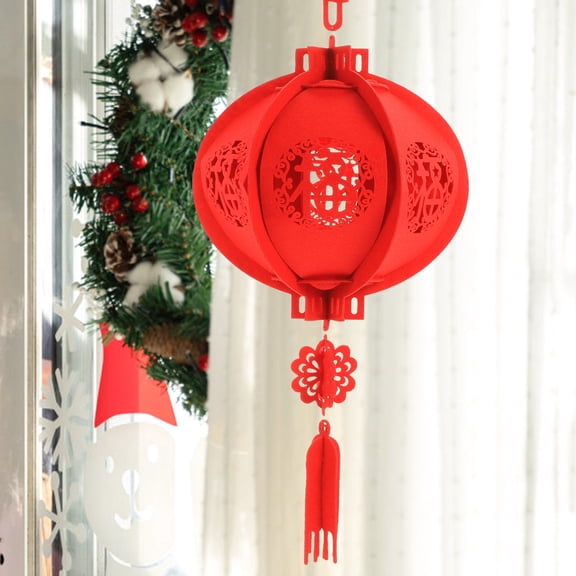 FRCOLOR 2pcs Chinese Style Lantern Pendant Red Hanging Lanterns for New Year Event Decor