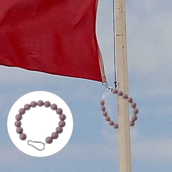 WASHWEPE Flagpole Mounting Clips Flagpole Guide Beads Chain Grey Plastic 2Pcs