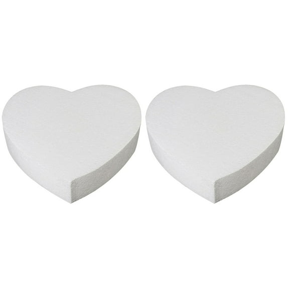 FRCOLOR 2pcs Foams Cake Dummies DIY Heart Cake Model Baking Practice Cake Mold Heart Cake