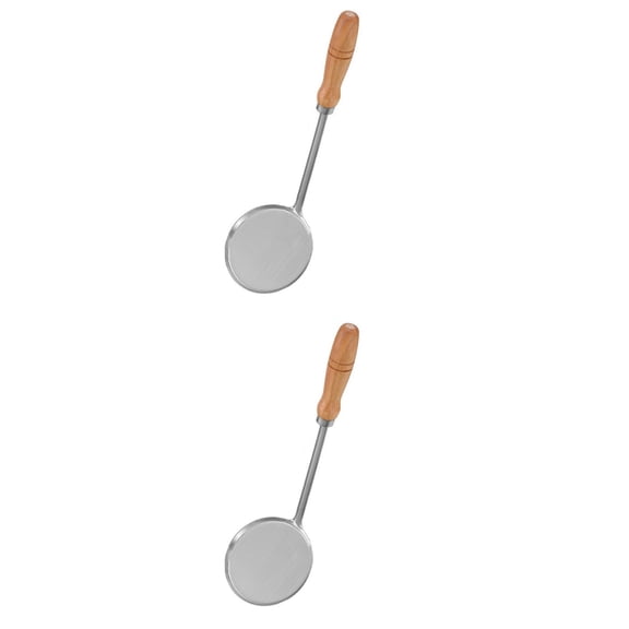 TAILTOSS  2Pcs Long Handle Flat Frying Spoon for Safe Kitchen Cooking