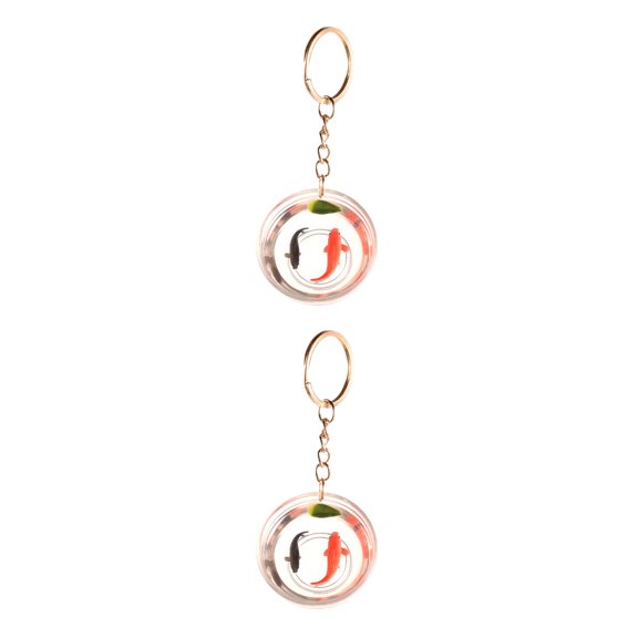 FRCOLOR 2pcs Goldfish Keychain Creative Fish Tank Fish Pendant Key Ring Backpack Hanging Decor