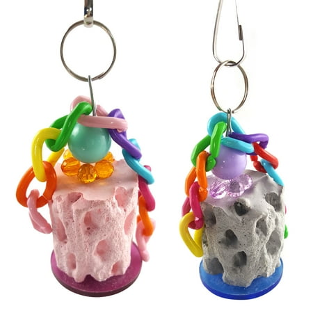 FRCOLOR 2pcs Grinding Stone Parrot Gnawed Toy Tree Root Design Pet Teeth Grinding Stone Pet Molars Stone for Parrot Mouse Rabbit Squirrel Hamster and Other Small Pets (Random Color)