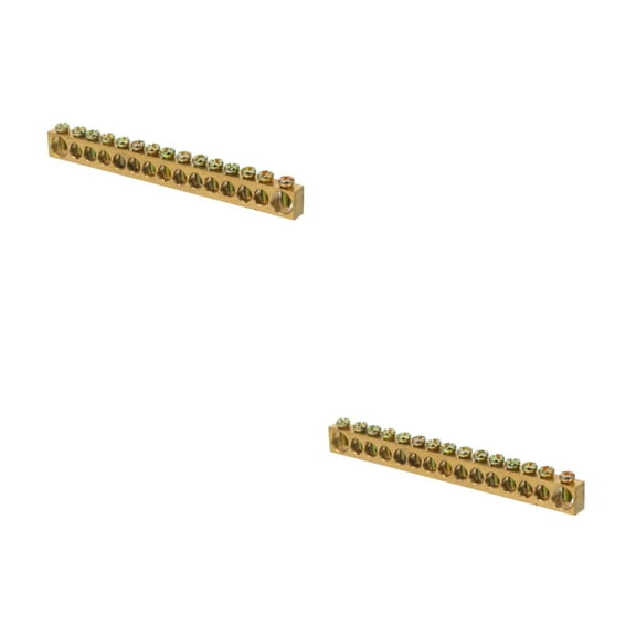 FRCOLOR 2pcs Grounding Block Bus Bar Battery Terminal Block Bus Bar 15-Holes Distribution Terminal Block Grounding Busbar Ground Terminal Block Distribution Bar Copper Grounding Bar