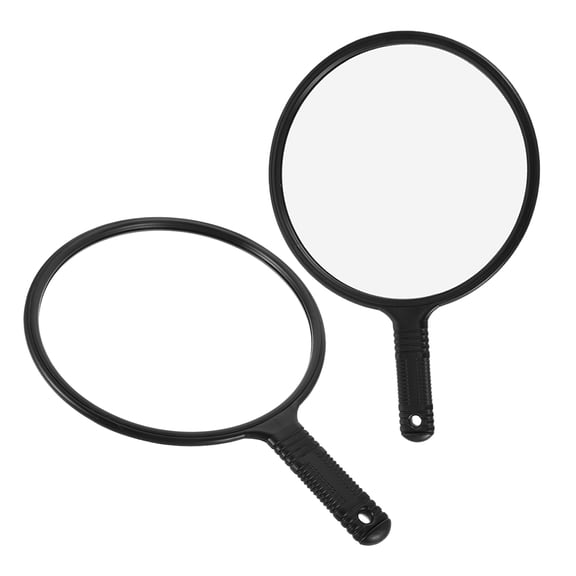 FRCOLOR 2pcs Hand Held Mirror With Makeup Hand Mirror With Hook Hole For Bathroom And Bedroom Barbers Haircut Mirror For Home And Salon