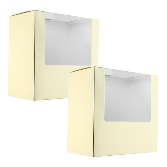 FRCOLOR 2pcs Hat Packaging Box with Window Square Paper Fold Hat Box Clear Hat Display Case Travel Hat Box for Baseball Cap Storage