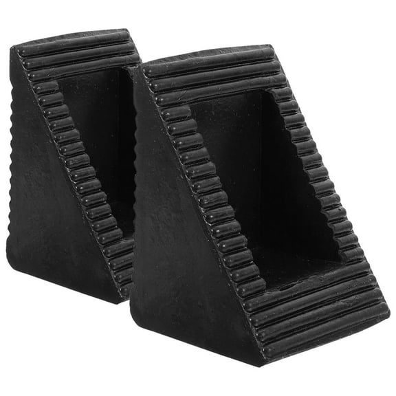 FRCOLOR 2pcs Heavy Duty Rubber Wheel Chocks Solid Stoppers for Camper Travel Trailer Rvs Truck ATV with Anti Slip and Anti Oil Design