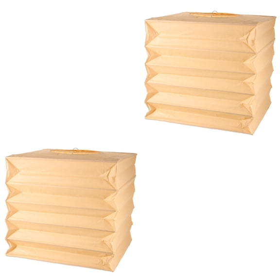 FRCOLOR 2pcs Household Paper Lampshade Foldable Lantern Cover Durable Paper Ceiling Lampshade for Hotel