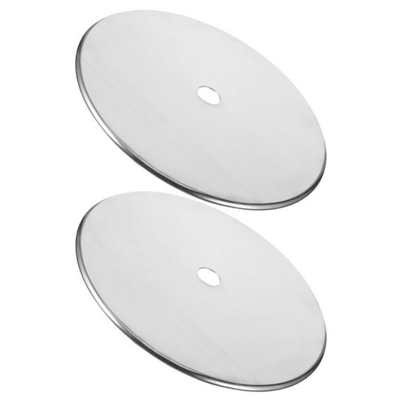 FRCOLOR 2pcs Induction Cooktop Protector and Converter Plate Stainless Steel Heat Diffuser Disc for Induction and Stoves Sinking Ring for Hot Pot Table