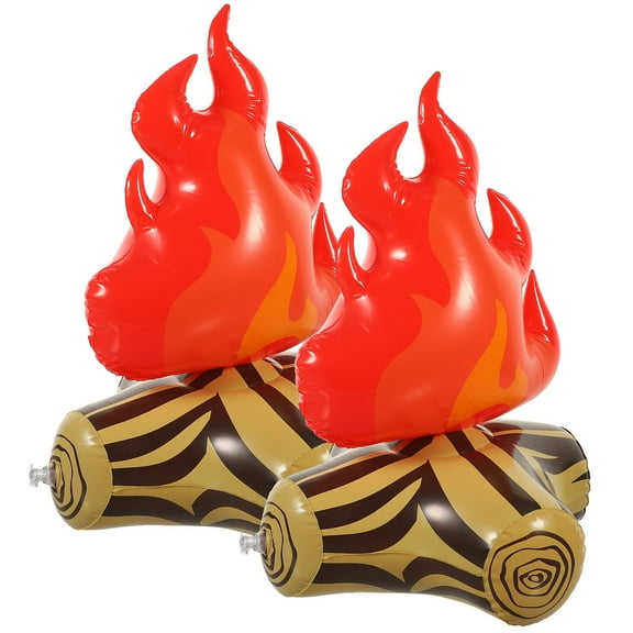 FRCOLOR 2pcs Inflatable Bonfire Props Campfire Prop Vivid Camp Fire Prop Inflatable Campfire
